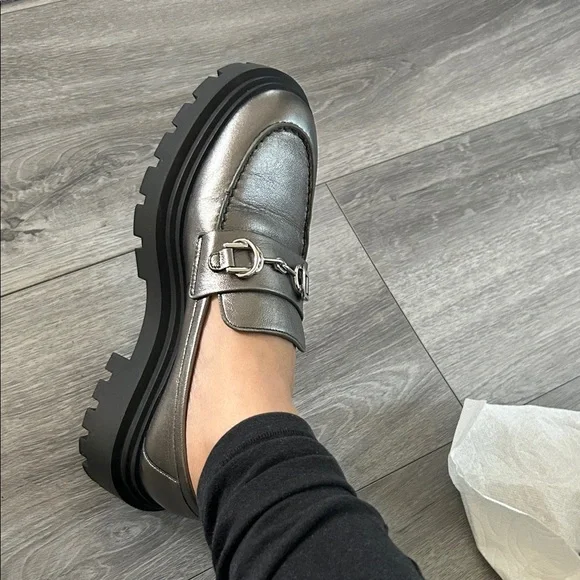 Stuart Weitzman Owen Chunky Leather Platform Bit Loafers Sz 6B - Picture 15 of 16